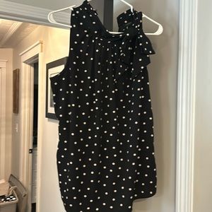 Sleeveless polka dot blouse